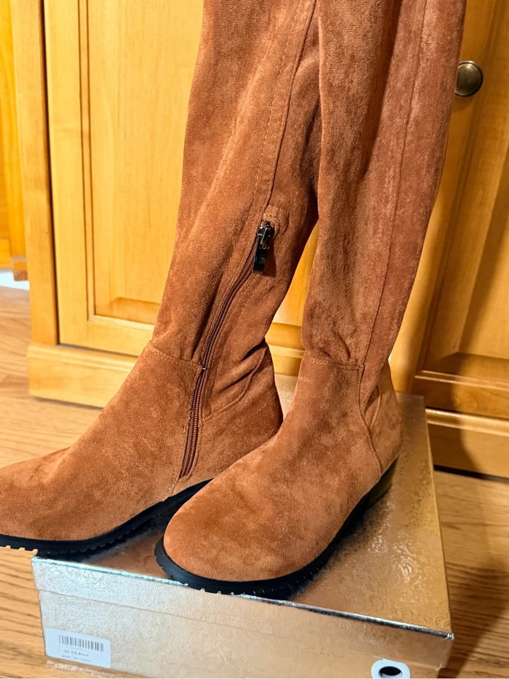 Shoe'N Tale Women Faux Suede Stretch Over The Knee‎ Thigh High Boots 6.5